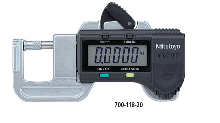 **DESCONTINUADO ** MICROMETRO DE ESPESORES DIGITAL DE 0 - 0.5&quot;/0 - 12.70MM EN 0.0005&quot;/0.01MM