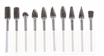 SET DE ROTAFRESAS TUNGSTENO VASTAGO 1/8&quot; 11 PZAS.