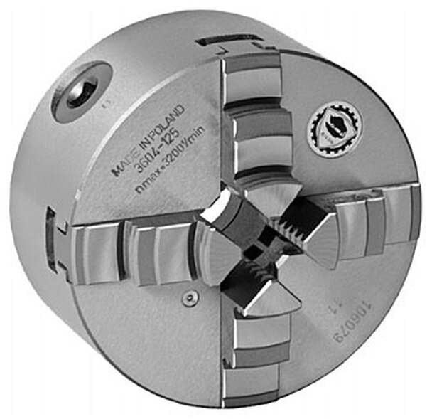 CHUCK UNIVERSAL DE 8&quot; 4 MORDAZAS RESPALDO PLANO SEMI ACERO