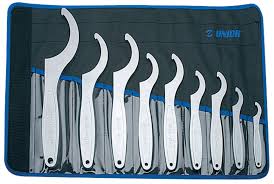 SET DE LLAVES AJUSTABLES TIPO GANCHO DE 30.00 - 115.00MM 9 PZAS.