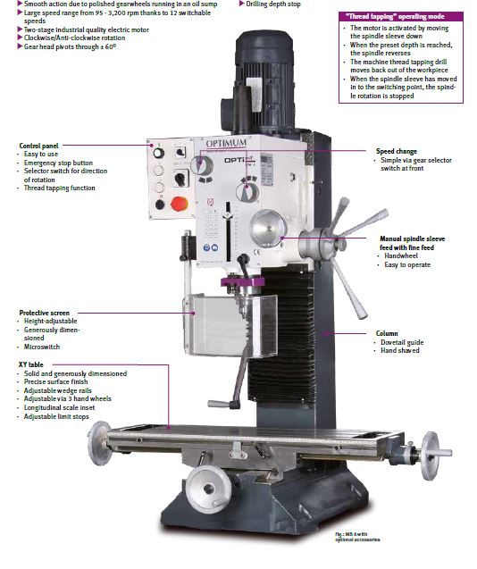 TALADRO FRESADOR DE 240MM X 800MM