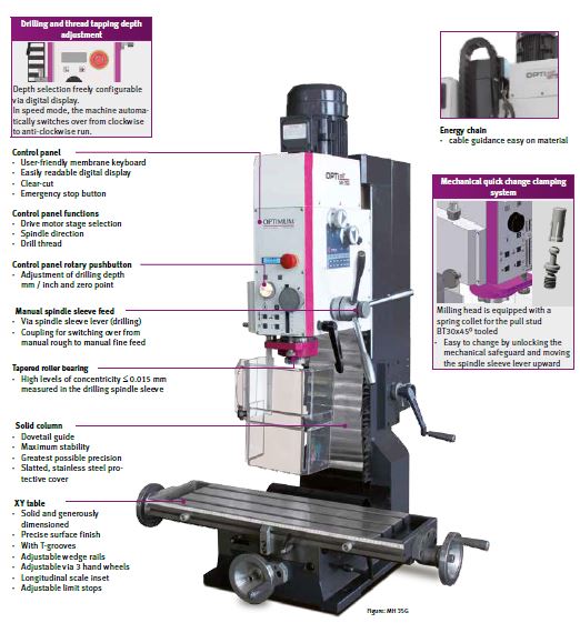 TALADRO FRESADOR DE 210MM X 750MM