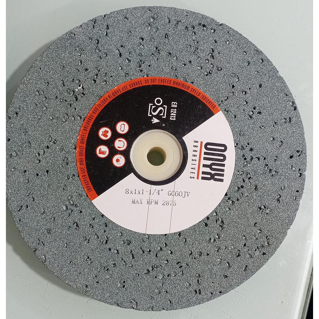 RUEDA VERDE P/RECTIFICADO HULE 8&quot; X 1&quot; X 1-1/4&quot; G60