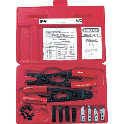 SET DE PINZA SACASEGUROS PUNTAS INTERCAMBIABLES 9-1/2&quot;