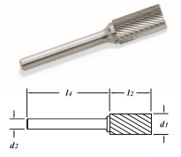 ROTAFRESA TIPO CILINDRO 5/8" X 1" X 1/4" X 2-3/4" SA-6DC