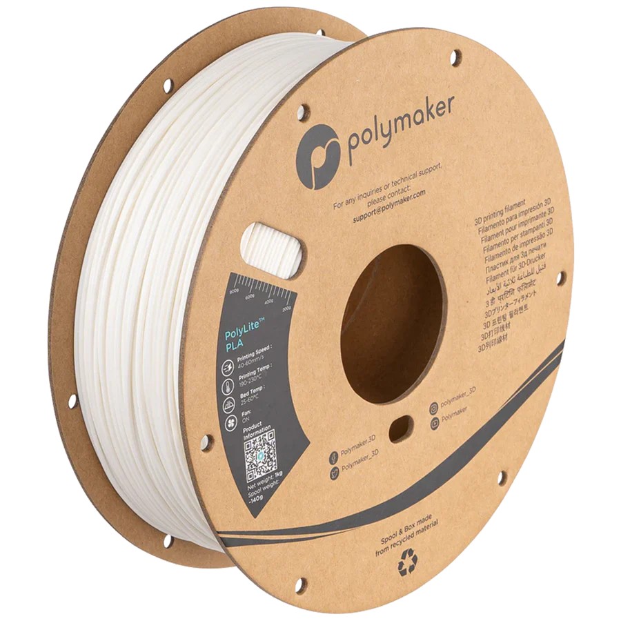 FILAMENTO PLA POLYLITE DE 1.75MM COLOR BLANCO / CARRETE 2.2LBS
