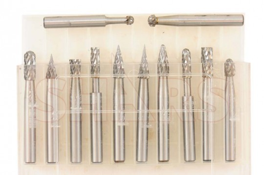 SET DE ROTAFRESAS TUNGSTENO VASTAGO DE 1/4" 12 PIEZAS