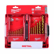 SET BROCA REV. TITANIO 1/16&quot; - 1/2&quot; 20 PIEZAS