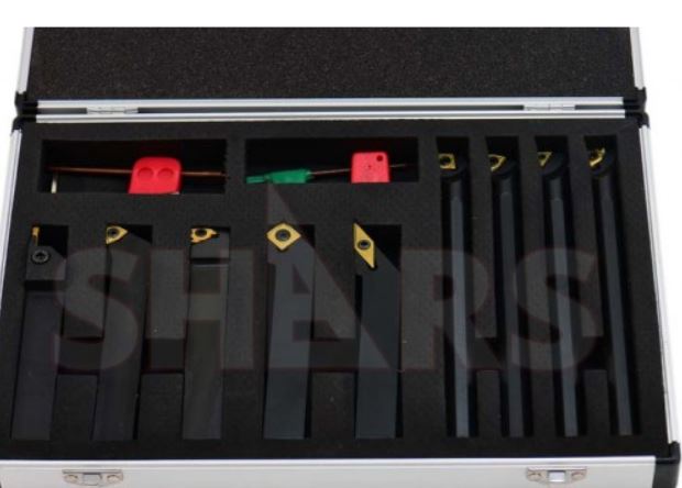 SET PORTA INSERTO P/TORNEADO TRONZADO Y ROSCADO 3/4&quot; X 4&quot; 9 PZAS