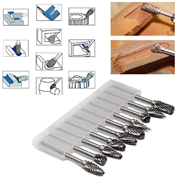 SET DE ROTAFRESAS 1/2" VASTAGO DE 1/4" 10 PIEZAS