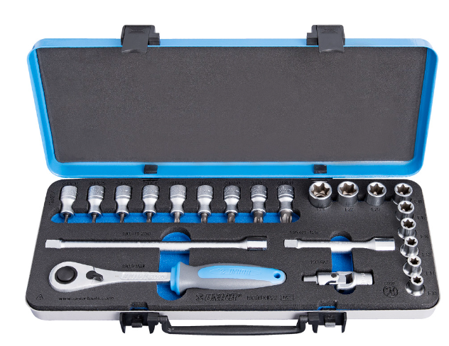 SET COPA TORX RAIZ 1/2&quot; TX20 - TX60 / E10 - E24 22 PZAS
