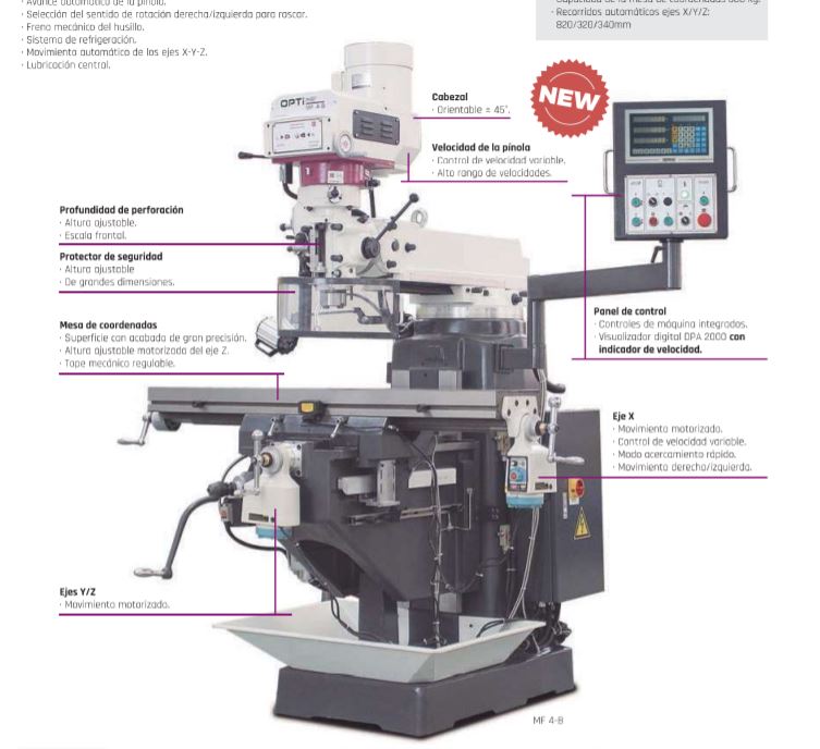 FRESADORA TIPO BRIDGEPORT NO. 4 + HERRAMIENTAS